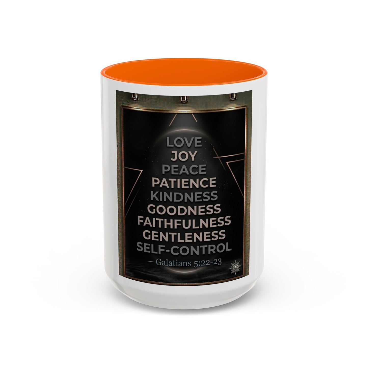 Christian Faith Coffee Mug – Galatians 5:22-23 Fruit of the Spirit Accent Ceramic Mug