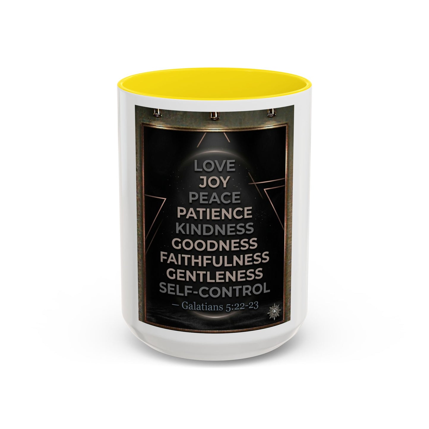 Christian Faith Coffee Mug – Galatians 5:22-23 Fruit of the Spirit Accent Ceramic Mug