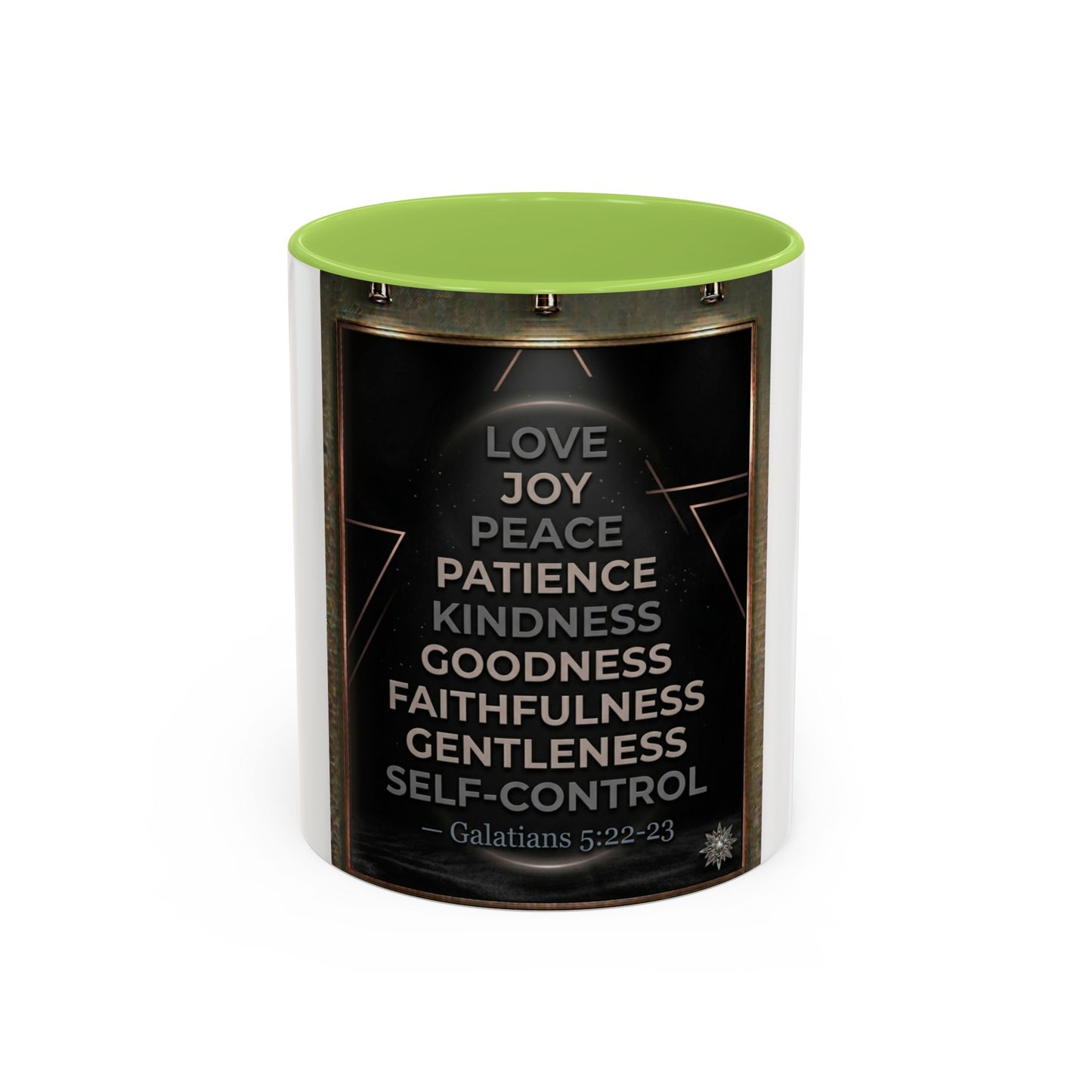 Christian Faith Coffee Mug – Galatians 5:22-23 Fruit of the Spirit Accent Ceramic Mug