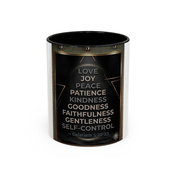 Christian Faith Coffee Mug – Galatians 5:22-23 Fruit of the Spirit Accent Ceramic Mug