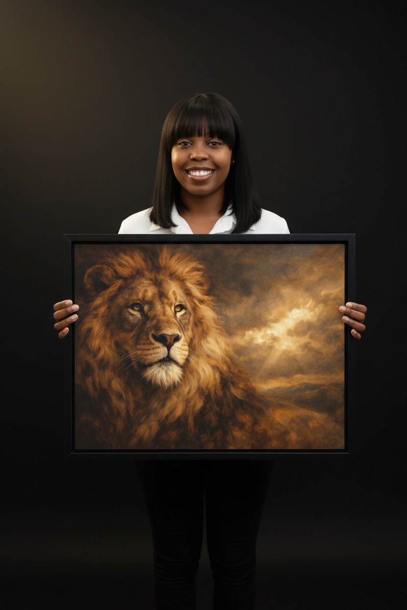Holding Bold Lion Canvas