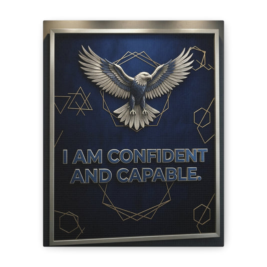 I Am Confident and Capable Wall Art – 8x10 Framed Matte Canvas Portrait