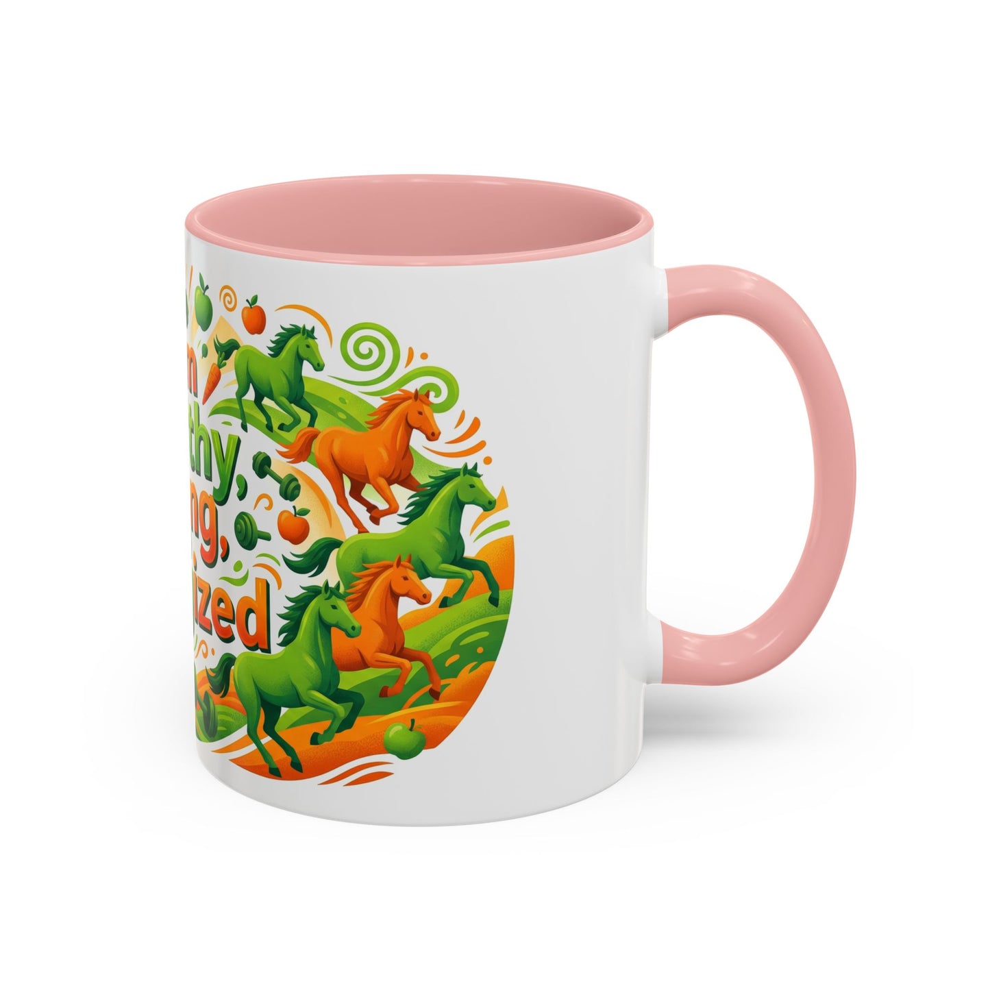 I Am Healthy, Strong and Energized Accent Coffee Mug – 11oz Limited Edition Motivational Wellness Mug