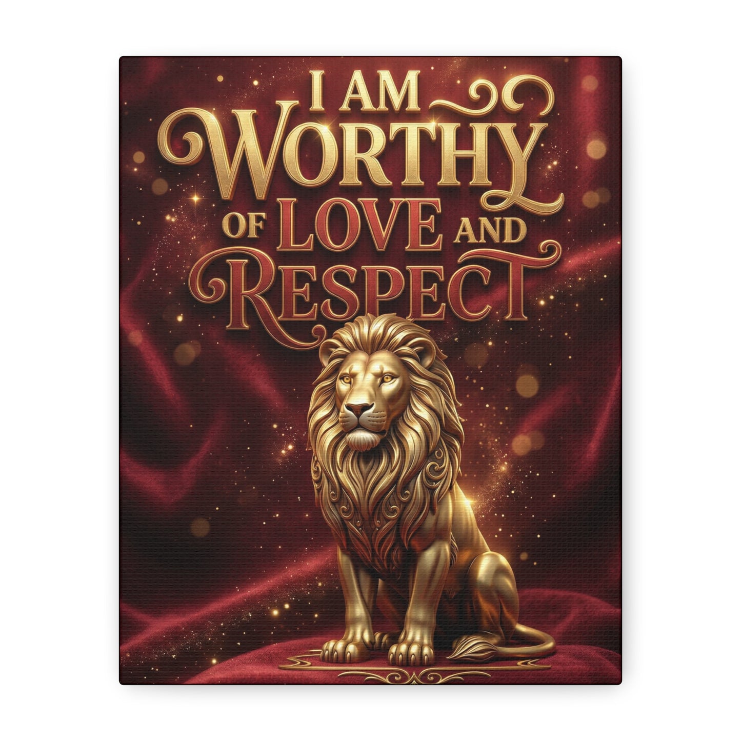 I Am Worthy of Love and Respect Wall Art – 8x10 Framed Matte Canvas Portrait