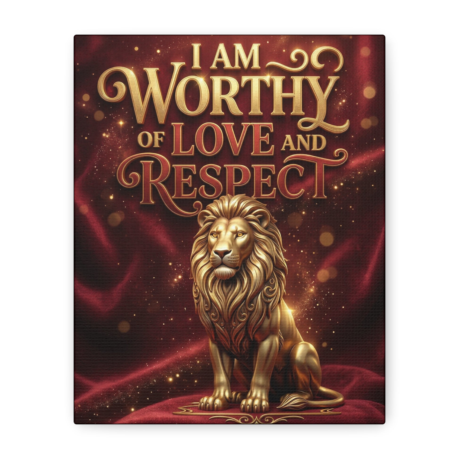 I Am Worthy of Love and Respect Wall Art – 8x10 Framed Matte Canvas Portrait