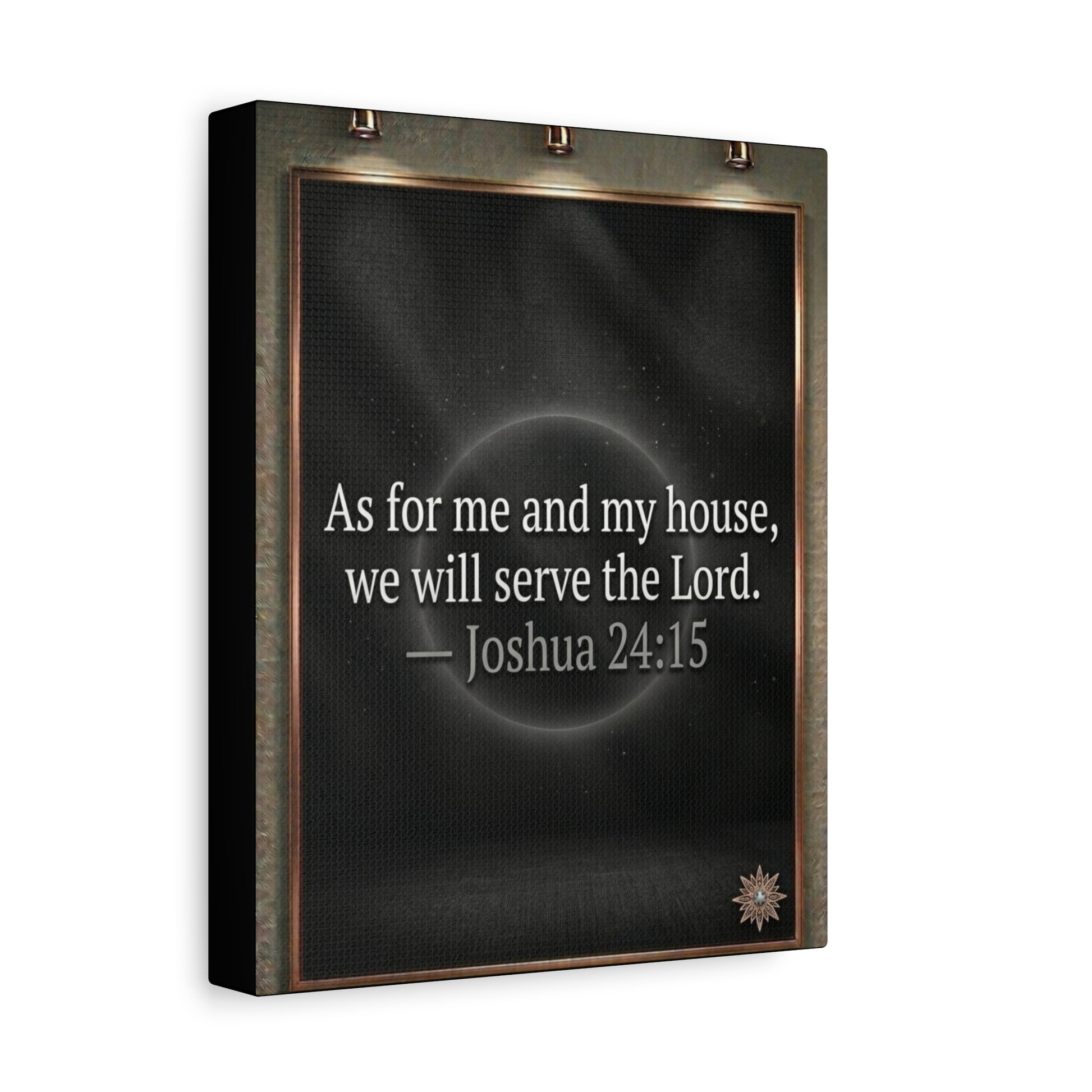 Joshua 24:15 Wall Art – 8x10 Framed Matte Canvas Portrait, White Background with Black Lettering