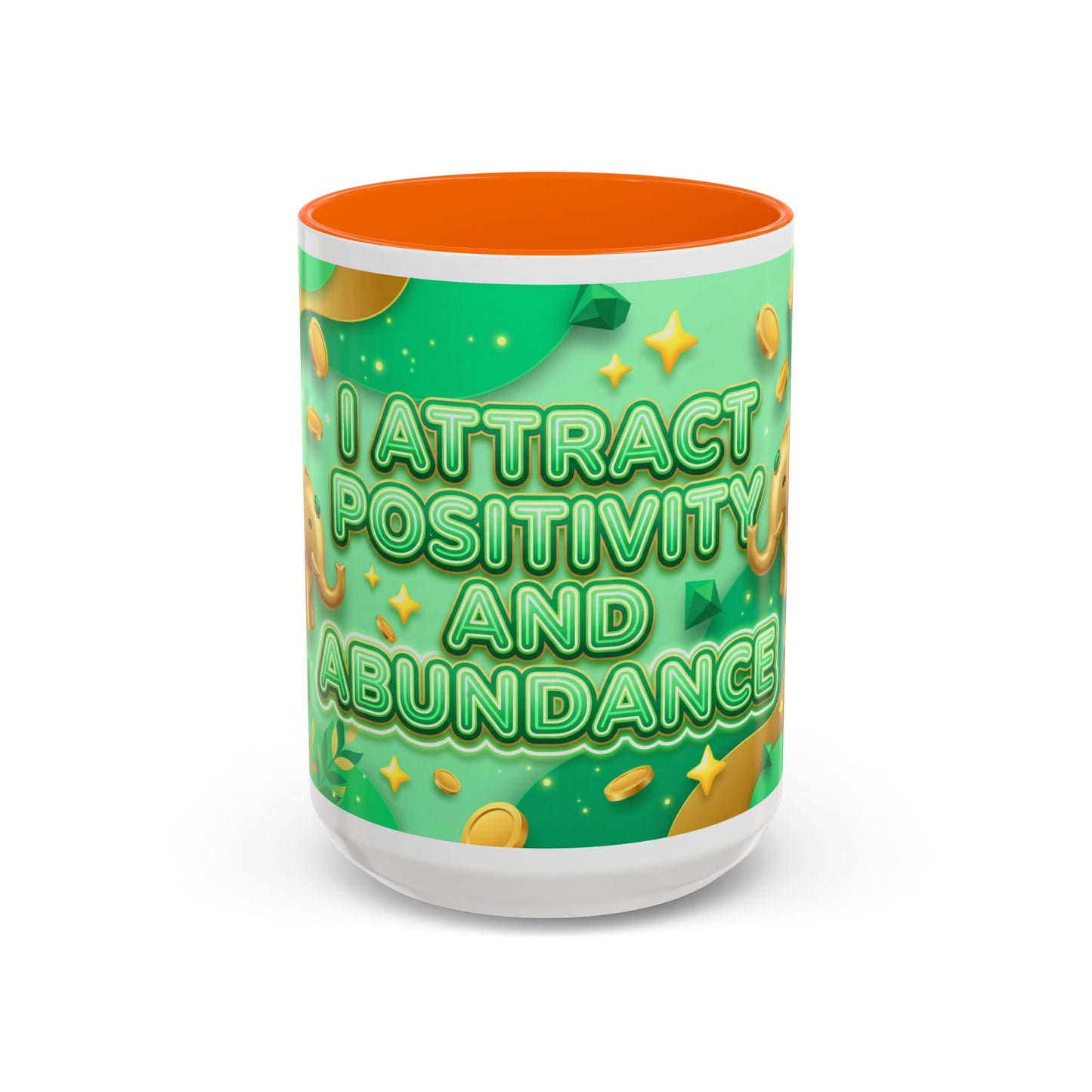 Positive Mindset Coffee Mug – I Attract Positivity and Abundance Accent Ceramic Mug