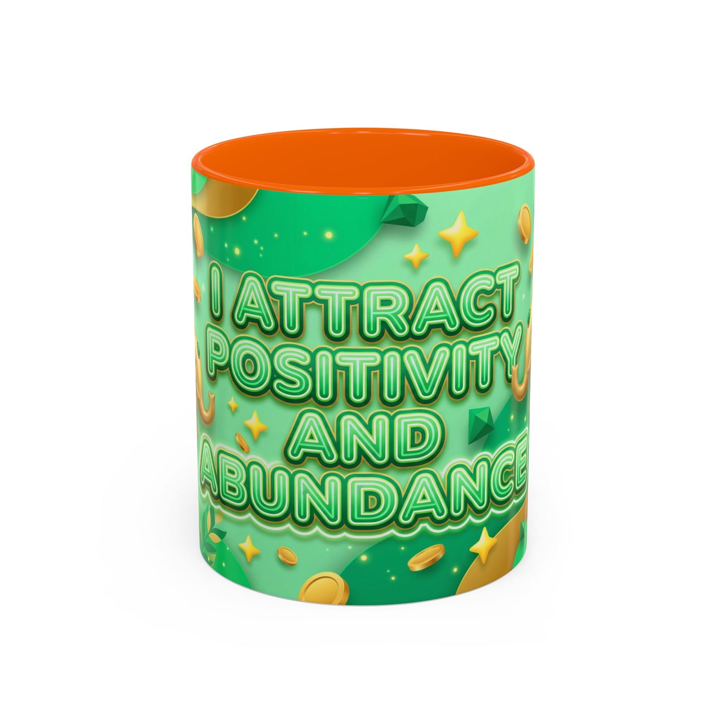 Positive Mindset Coffee Mug – I Attract Positivity and Abundance Accent Ceramic Mug