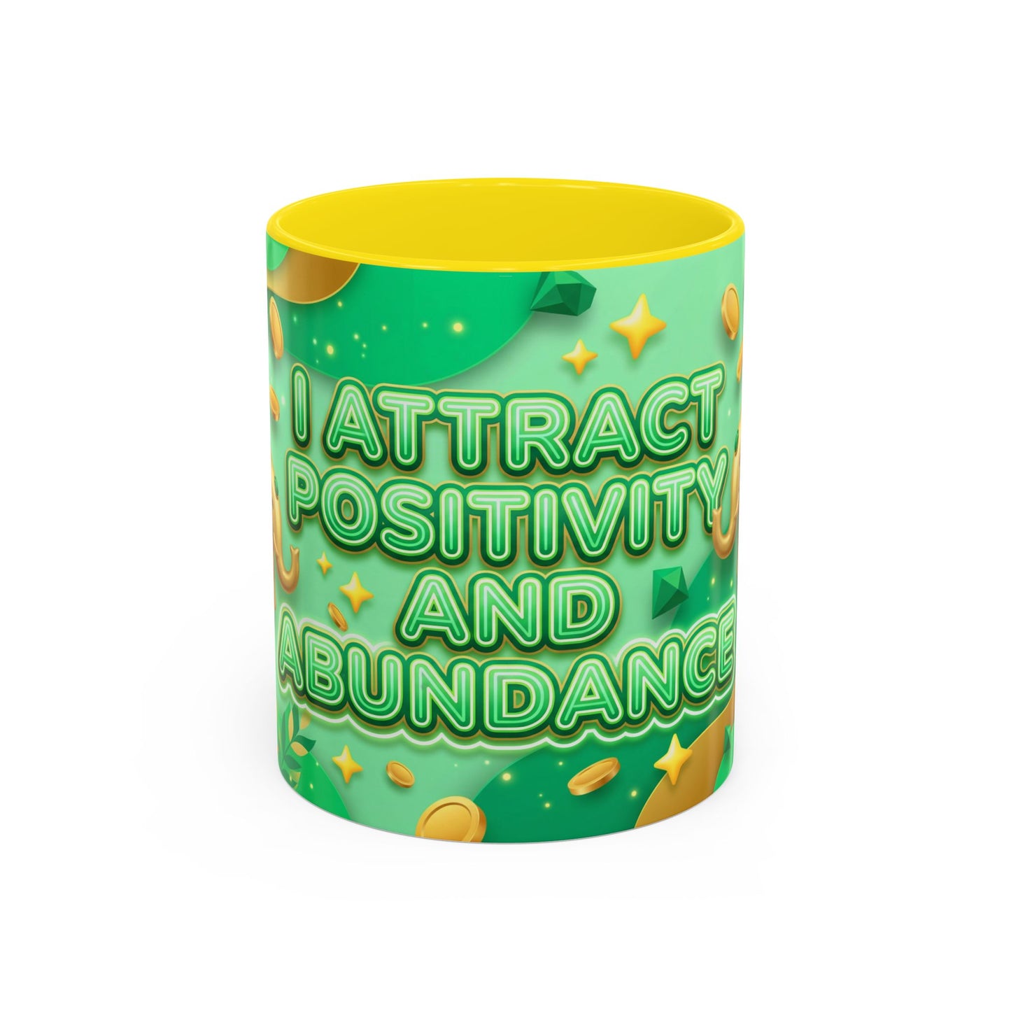 Positive Mindset Coffee Mug – I Attract Positivity and Abundance Accent Ceramic Mug