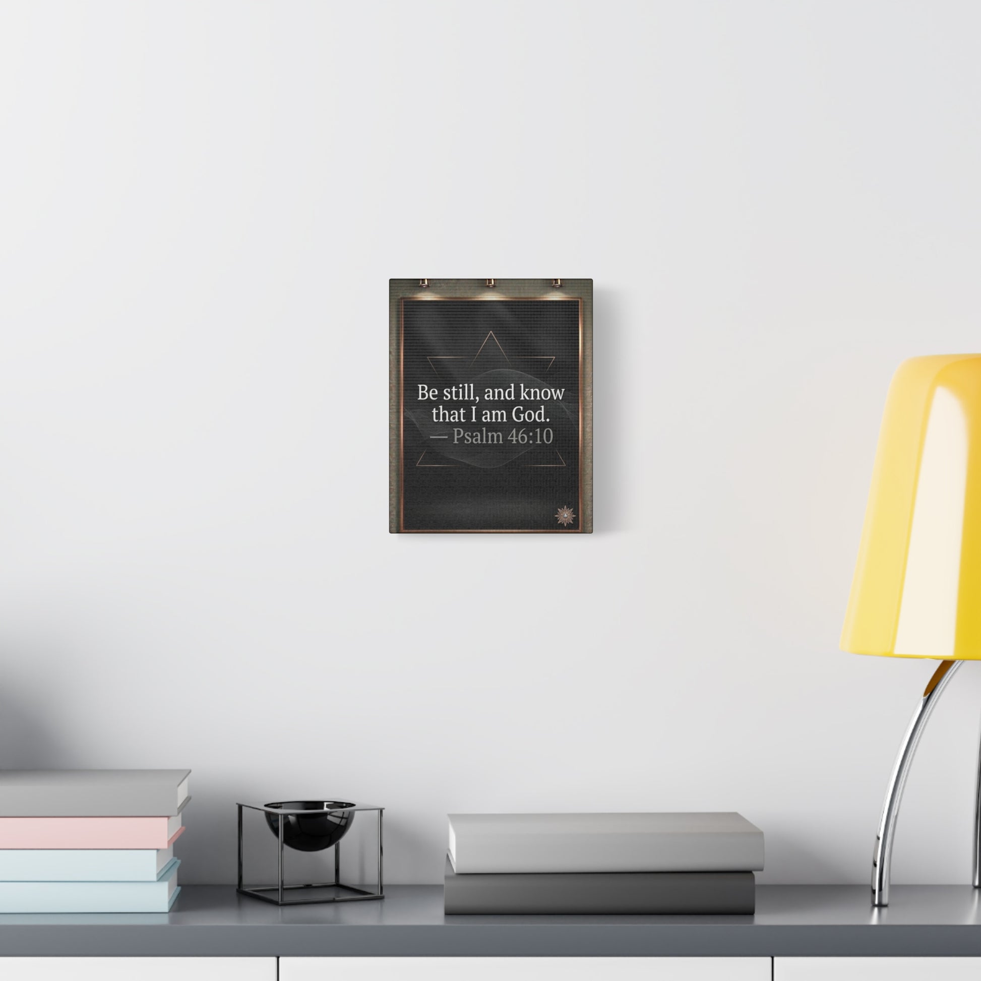 Psalm 46:10 Wall Art – 8x10 Framed Matte Canvas Portrait