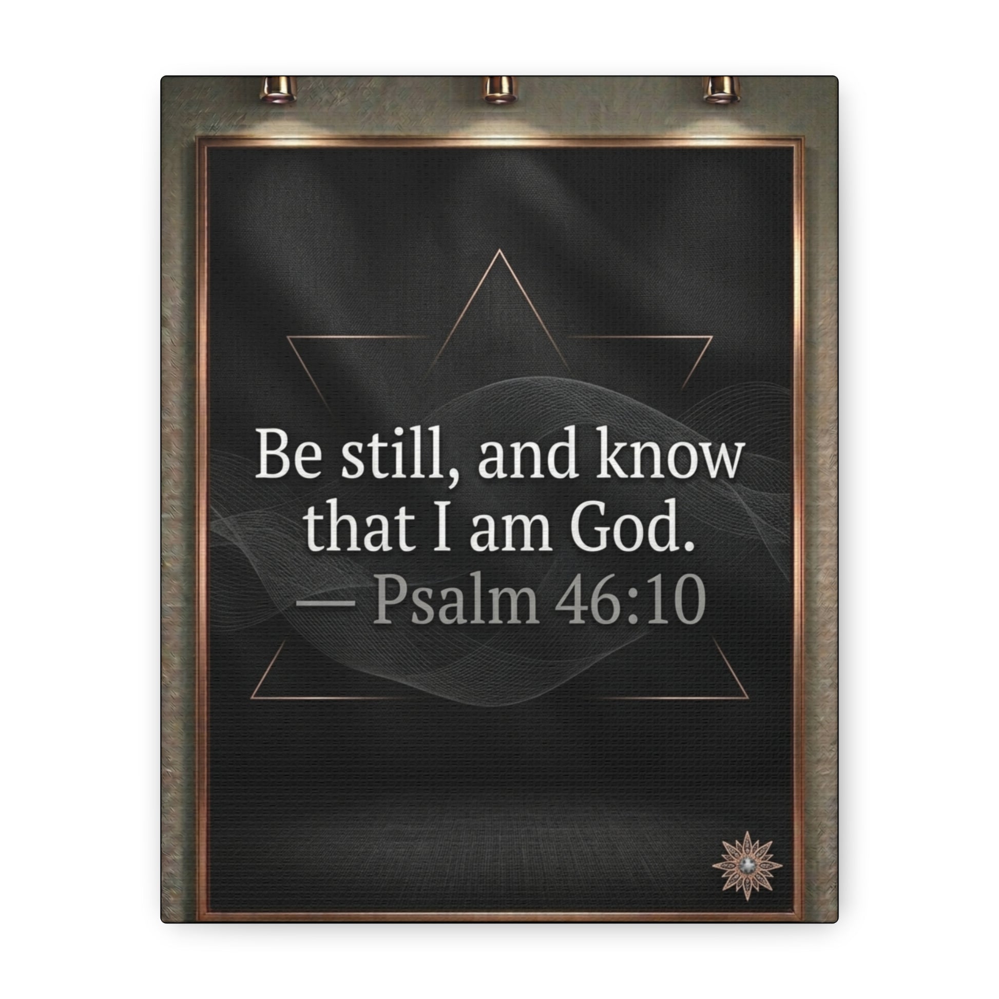 Psalm 46:10 Wall Art – 8x10 Framed Matte Canvas Portrait