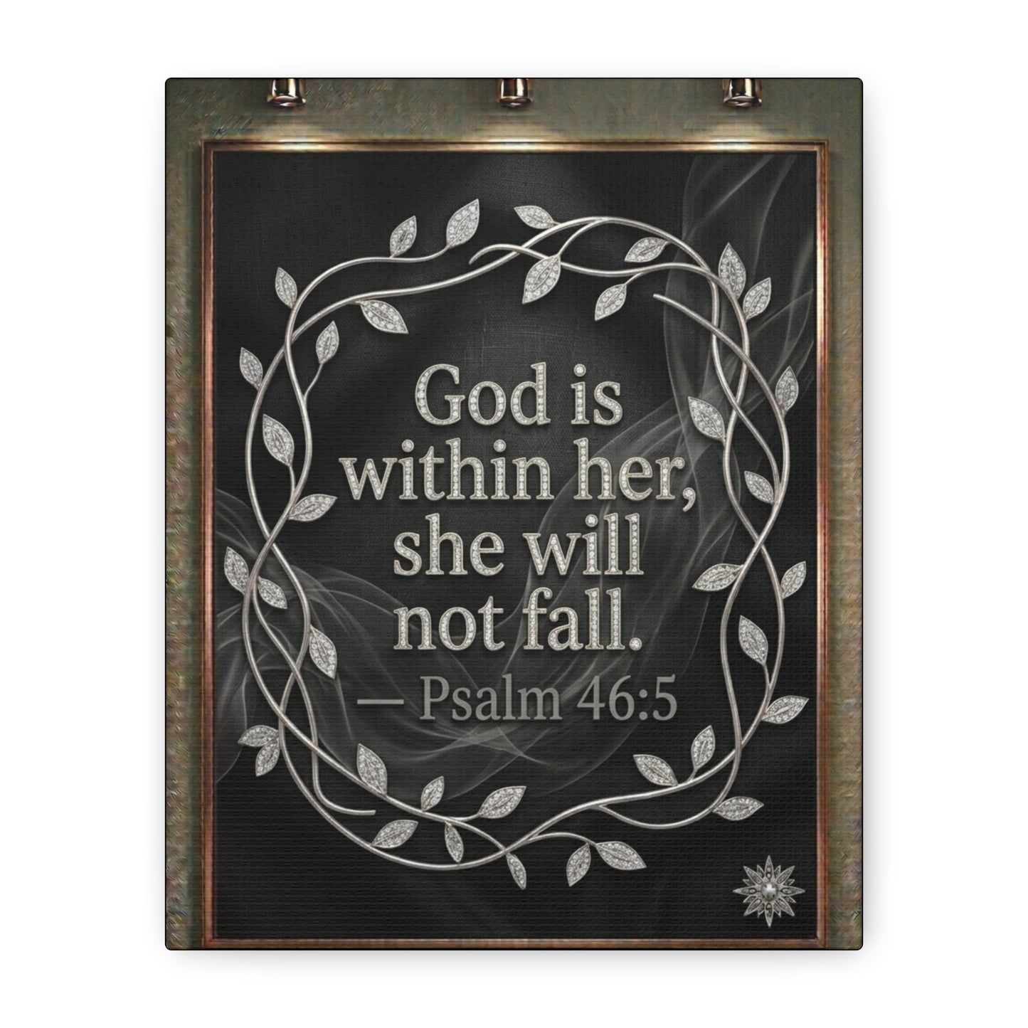 Psalm 46:5 Wall Art – 8x10 Framed Matte Canvas Portrait, Neutral Tones