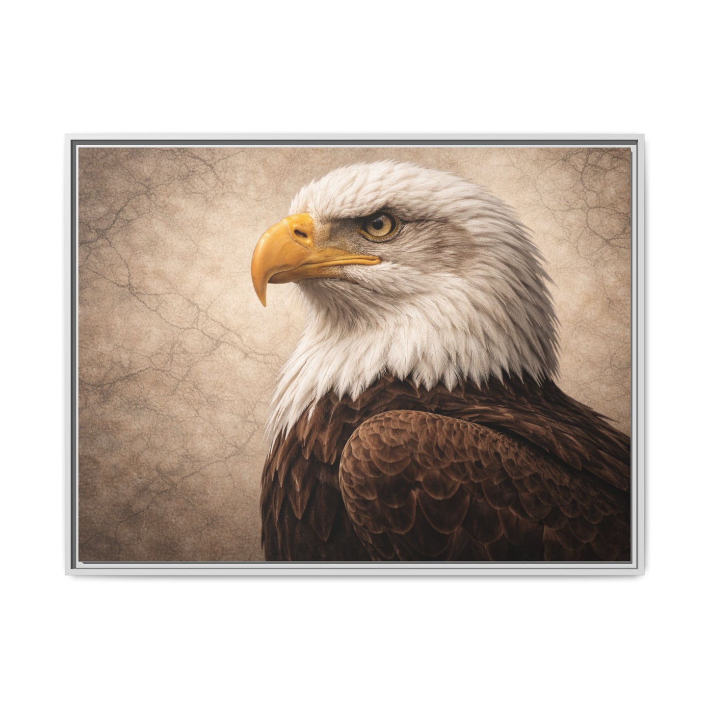 Raven portrait wall art 40x30 framed matte canvas with dark atmospheric background