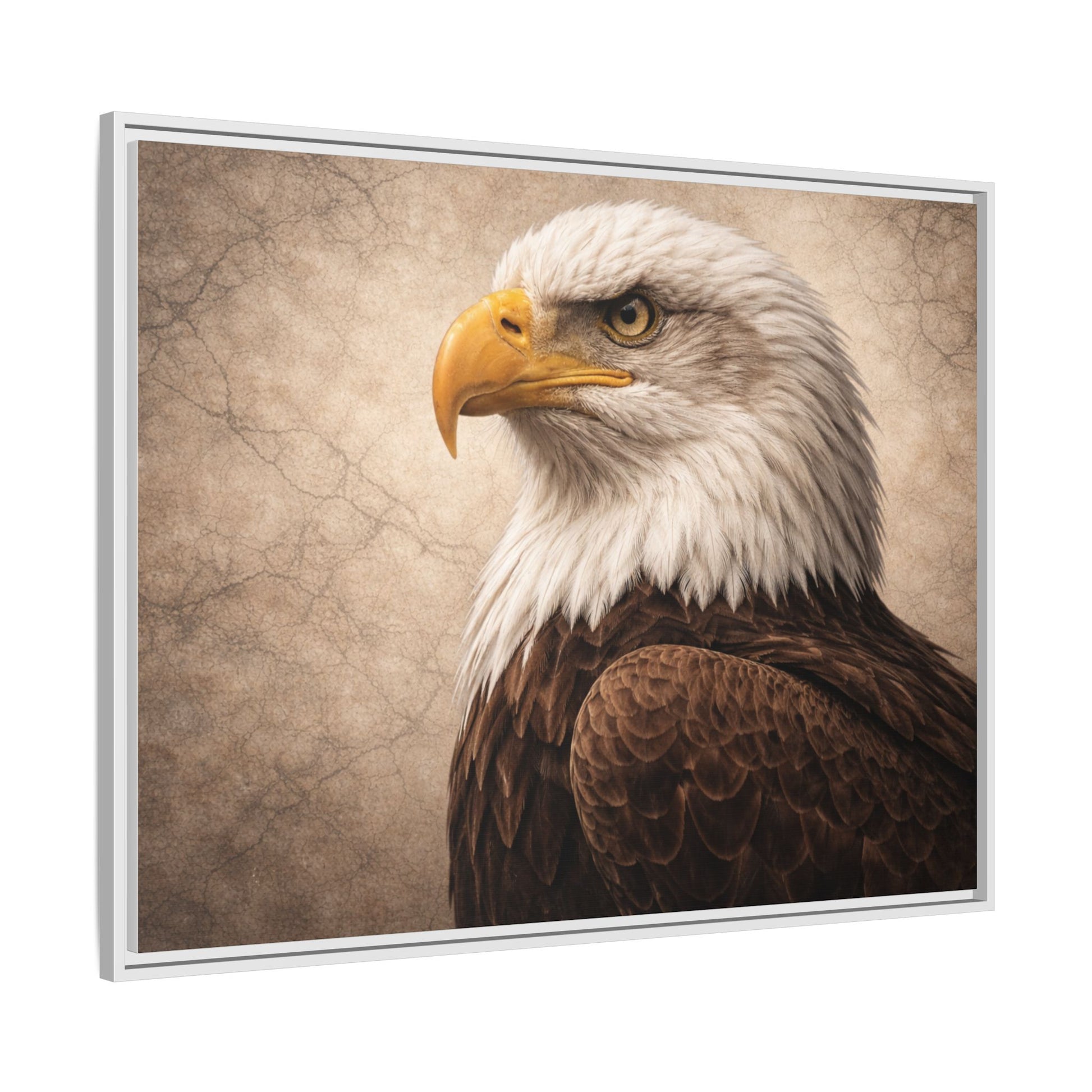 Raven portrait wall art 40x30 framed matte canvas with dark atmospheric background