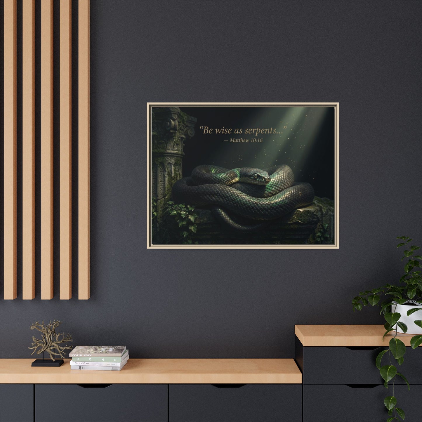 Serpent Wall Art – 40x30 Framed Matte Canvas Portrait