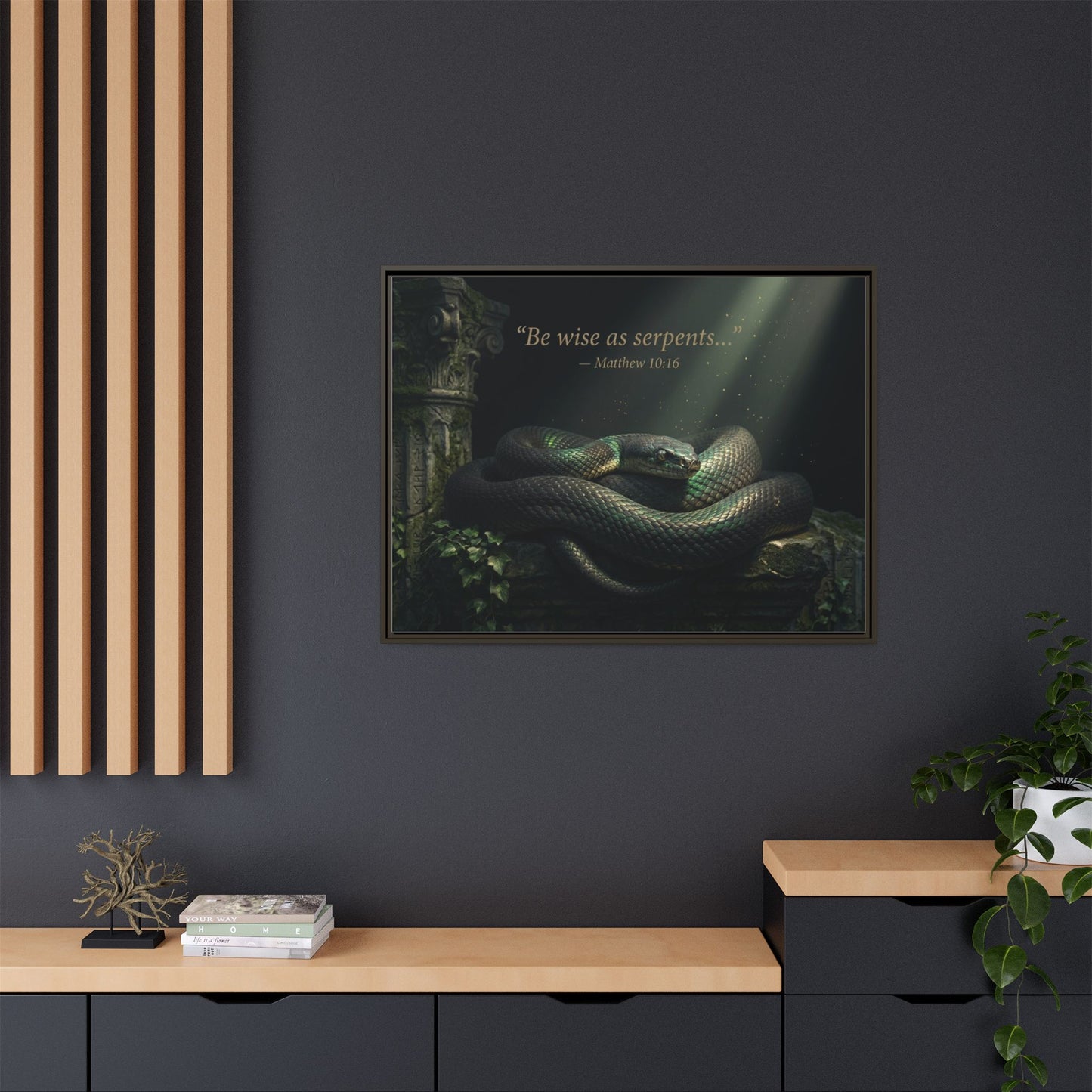 Serpent Wall Art – 40x30 Framed Matte Canvas Portrait