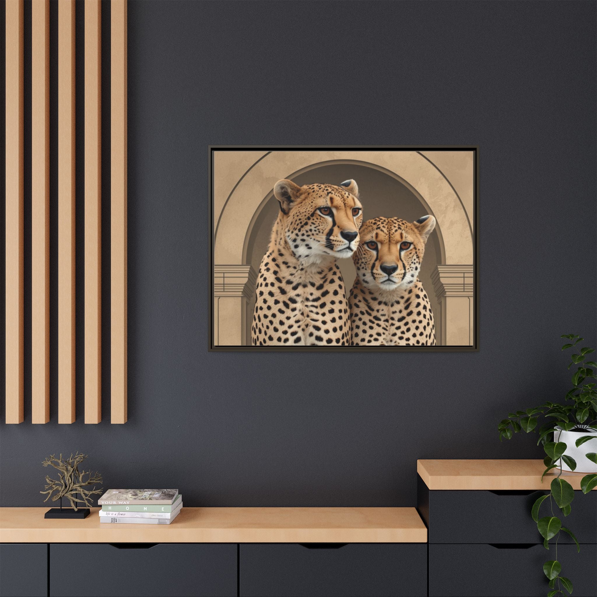 Zebra Herd Wall Art 40x30 Framed Matte Canvas | Safari – Boss