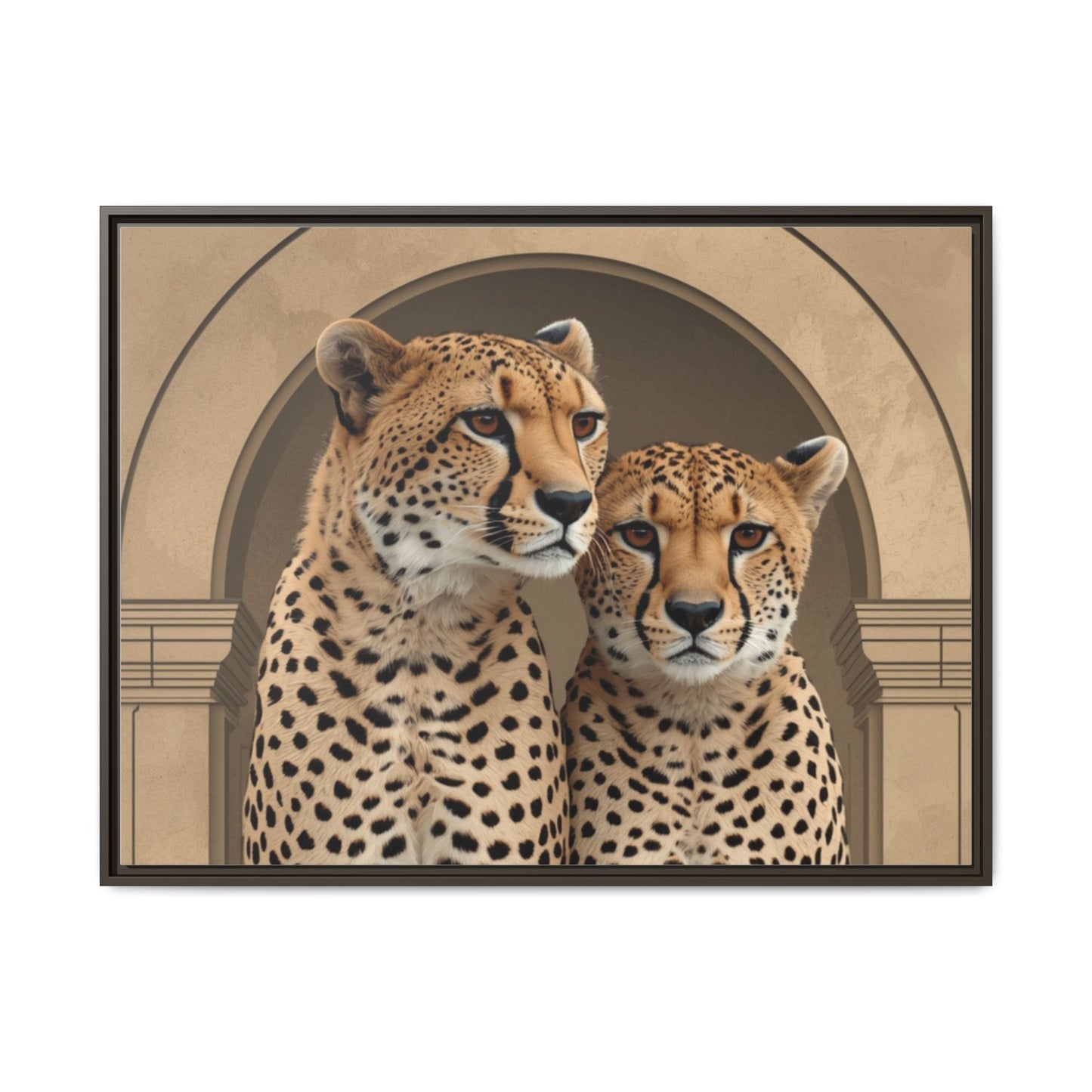 Zebra herd wall art 40x30 framed matte canvas portrait at golden sunset