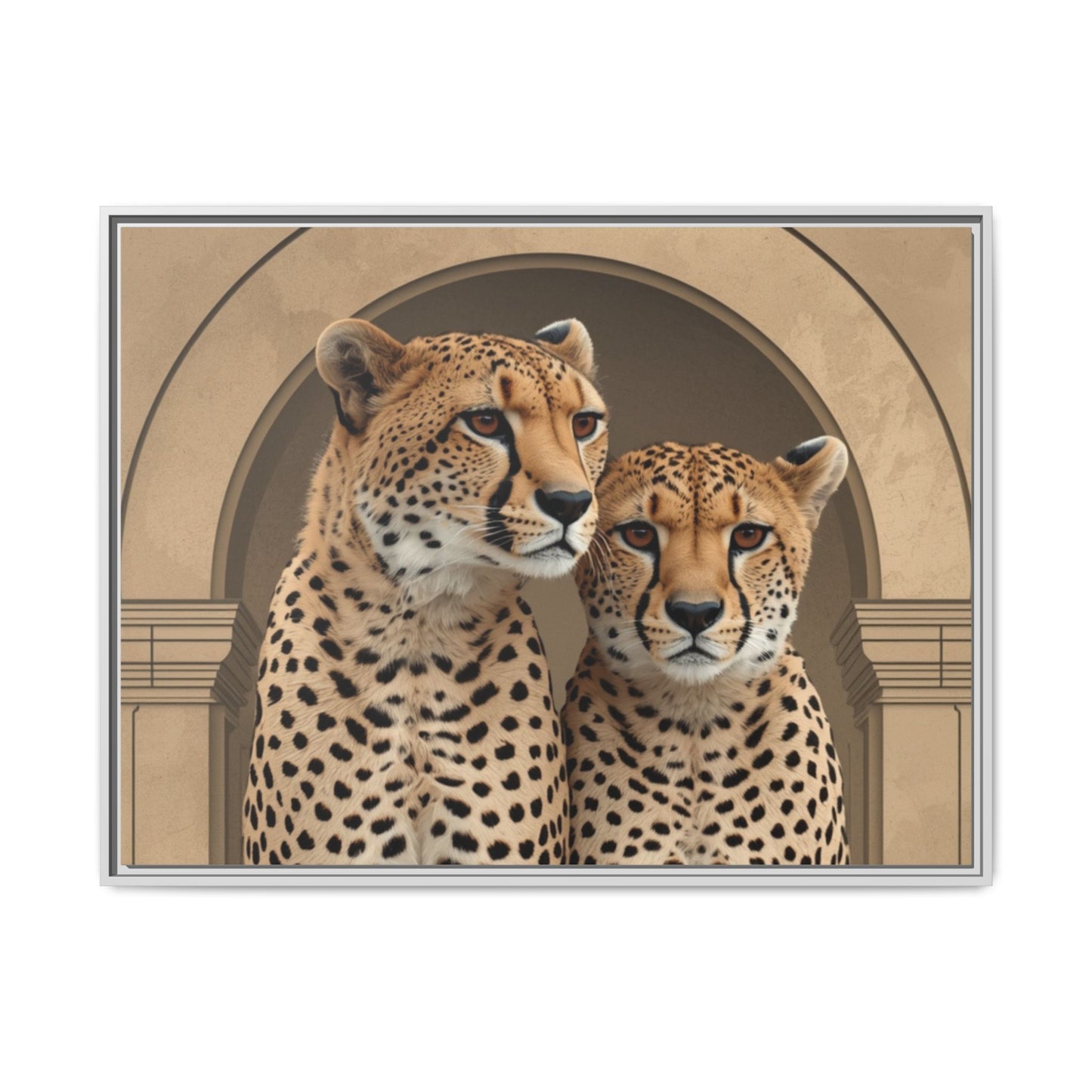 Zebra herd wall art 40x30 framed matte canvas portrait at golden sunset