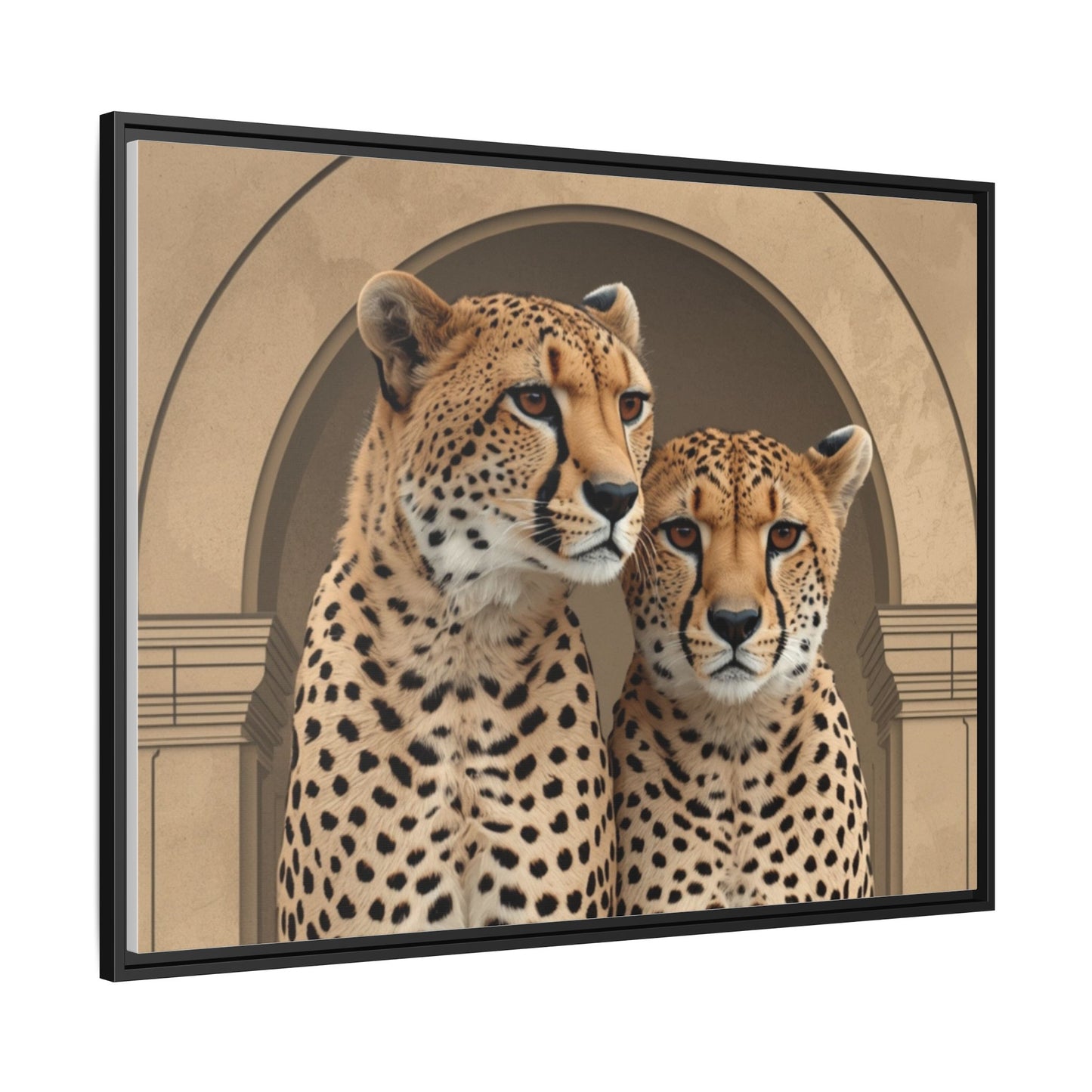 Zebra herd wall art 40x30 framed matte canvas portrait at golden sunset