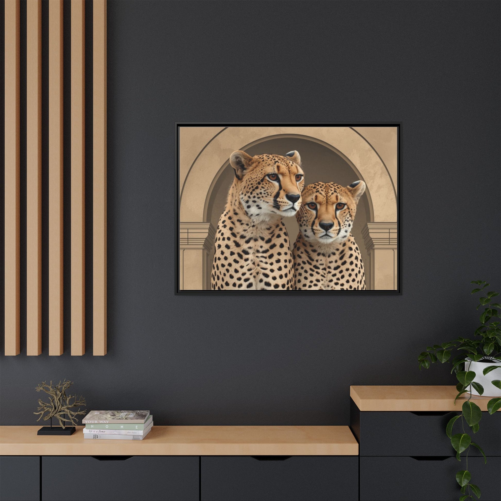 Zebra herd wall art 40x30 framed matte canvas portrait at golden sunset