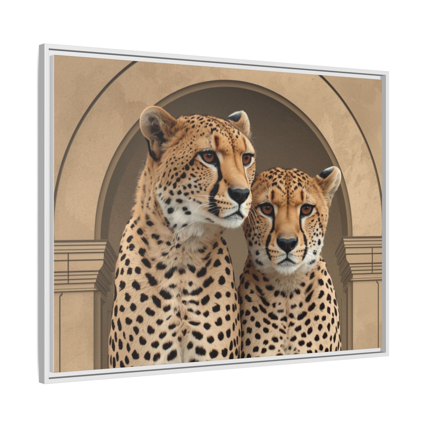Zebra herd wall art 40x30 framed matte canvas portrait at golden sunset