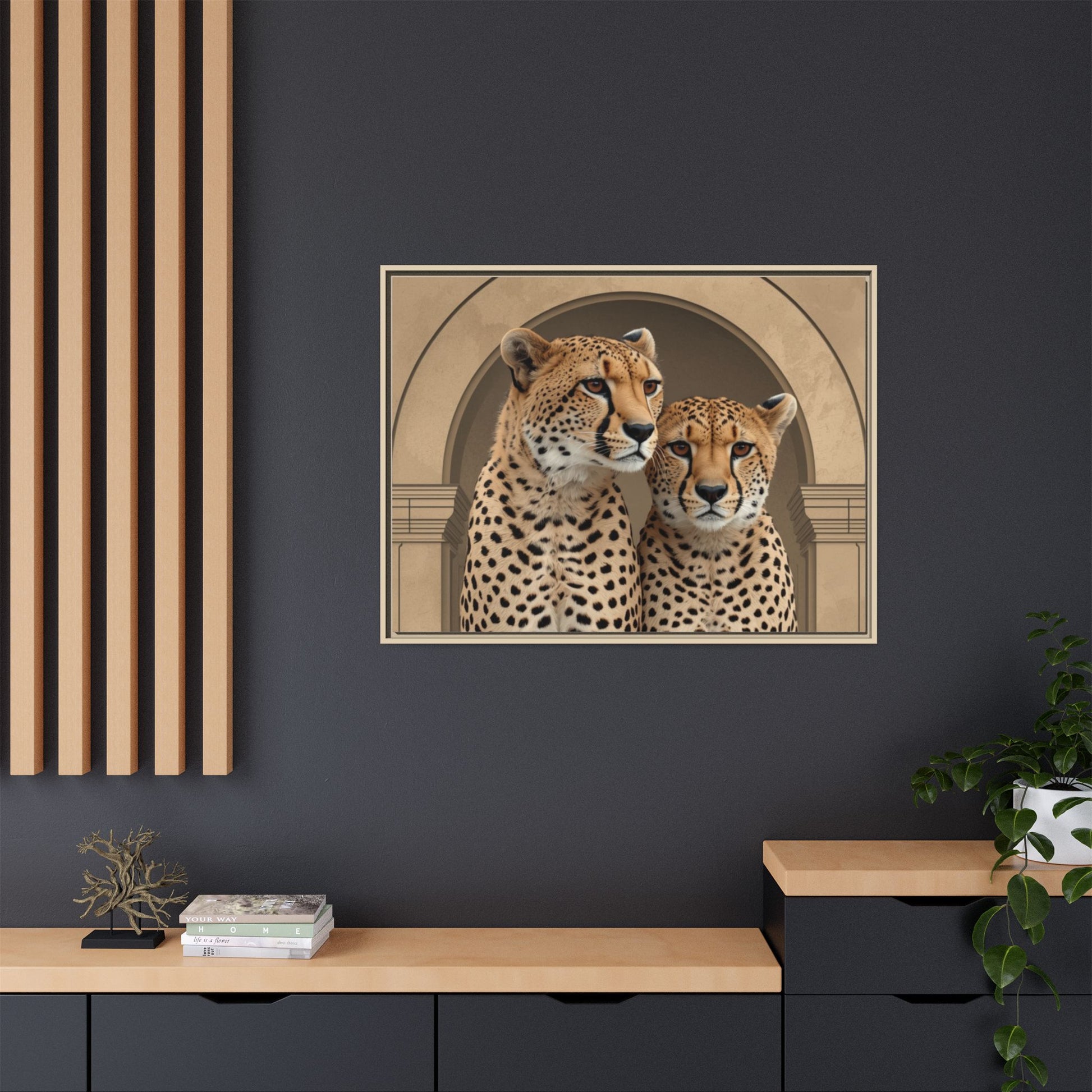 Zebra herd wall art 40x30 framed matte canvas portrait at golden sunset